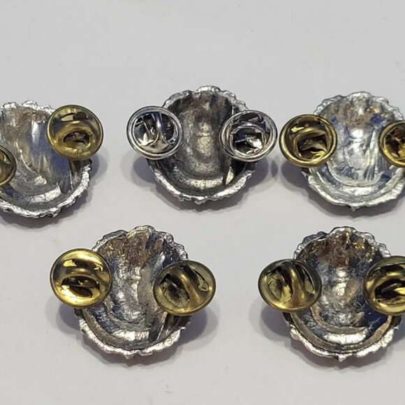 Vintage Silver Metal Lion Head Tie Pins Lot of 5 - Picture 5 of 5